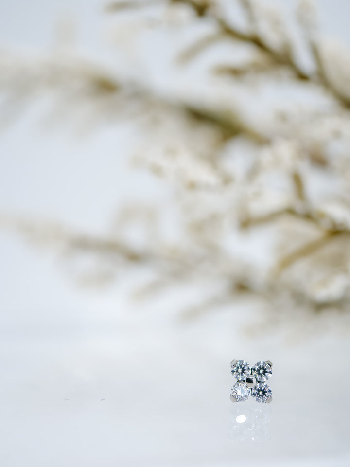 clear cubic zirconia stone threadless body jewelry