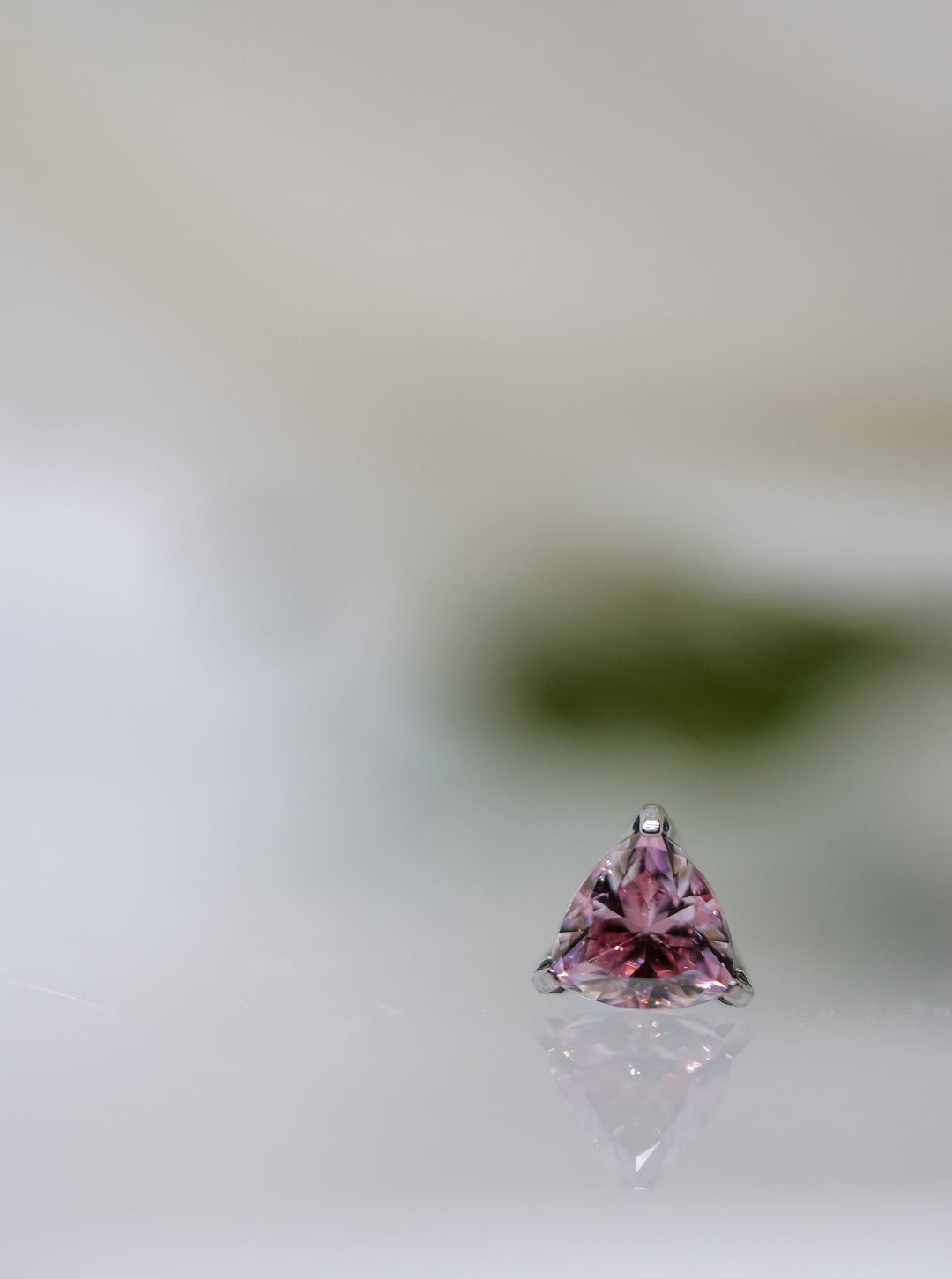 pink cz in trillion setting