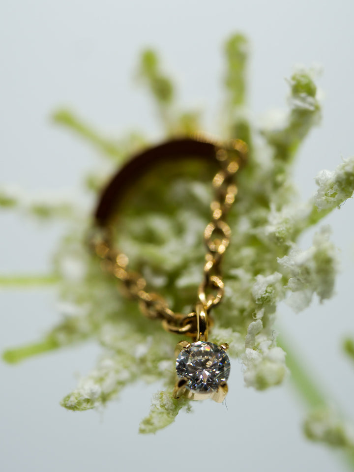 Hanging Chain + Swarovski Stones Gold PVD Threadless End