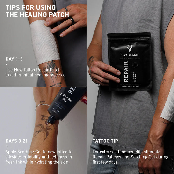 how to use mad rabbit repair patch tattoo aftercare