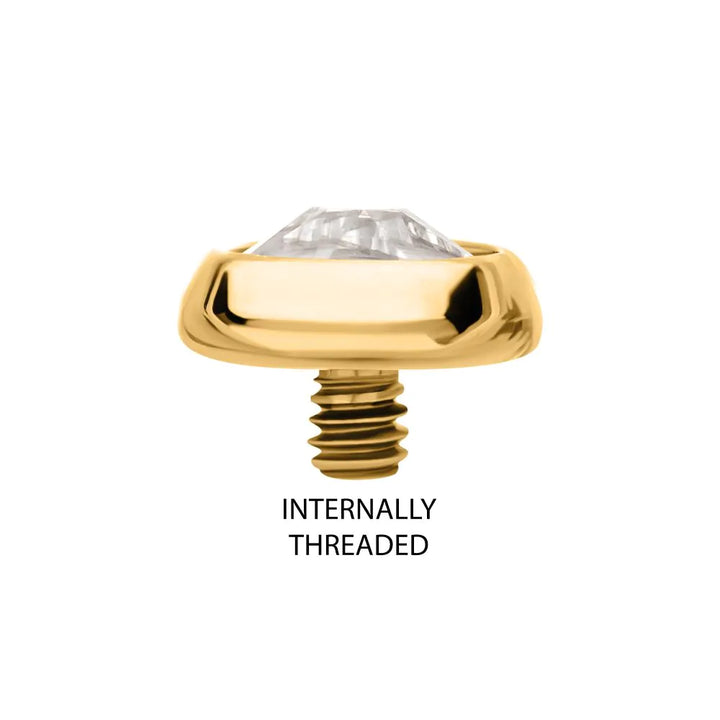 gold internally threaded end for microdermal piercings 