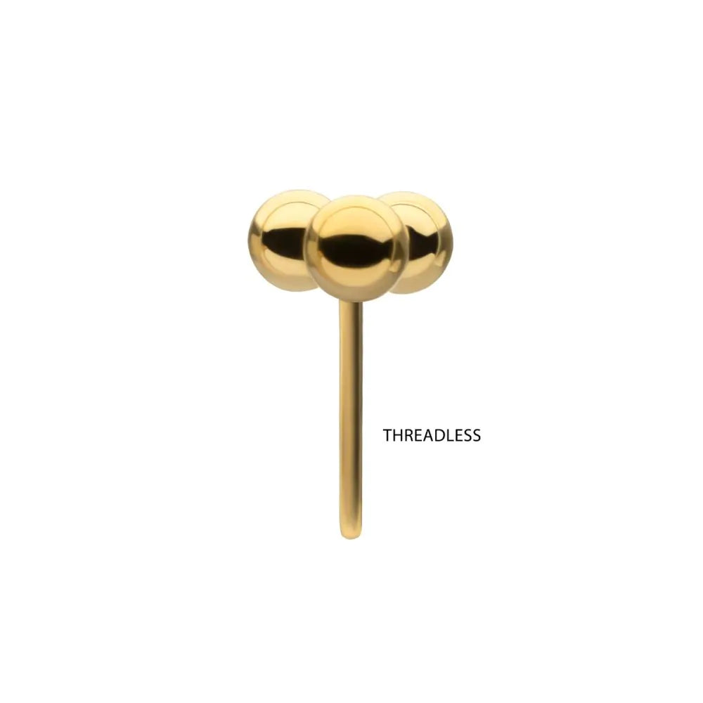 Gold earring on a white background with 'Threadless' branding.