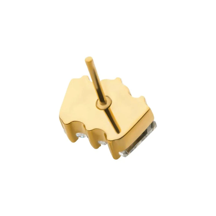 back of gold pvd cluster threadless end
