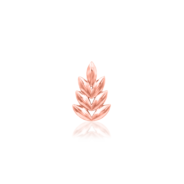 rose gold 14k forest leaves tree branch threadless end