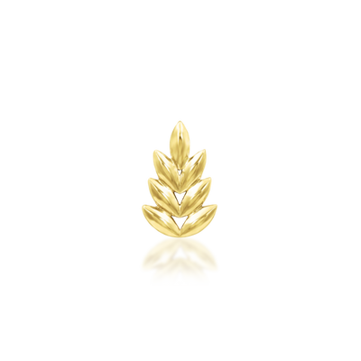 yellow gold threadless end branch tree leaves 