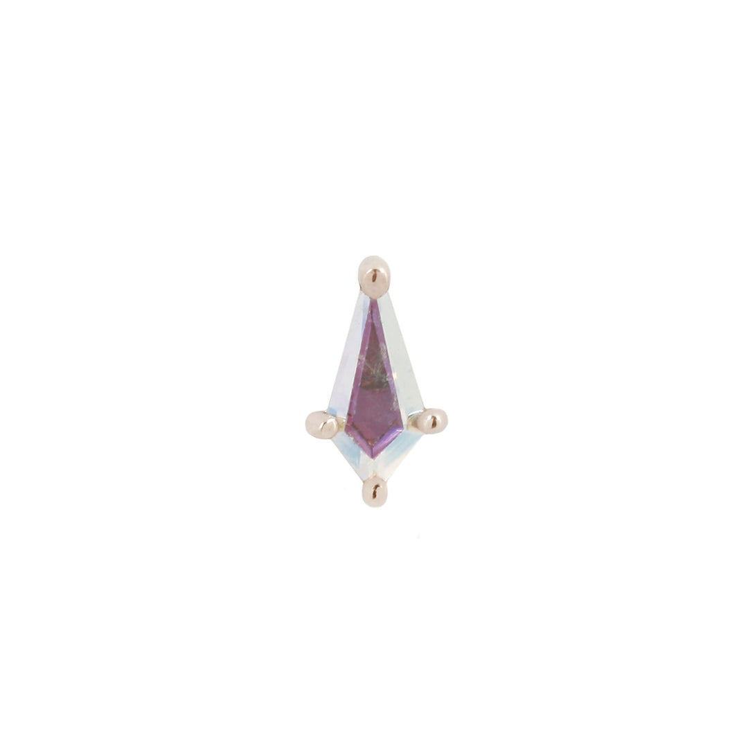 rose gold set triangular gemstone for body piercings