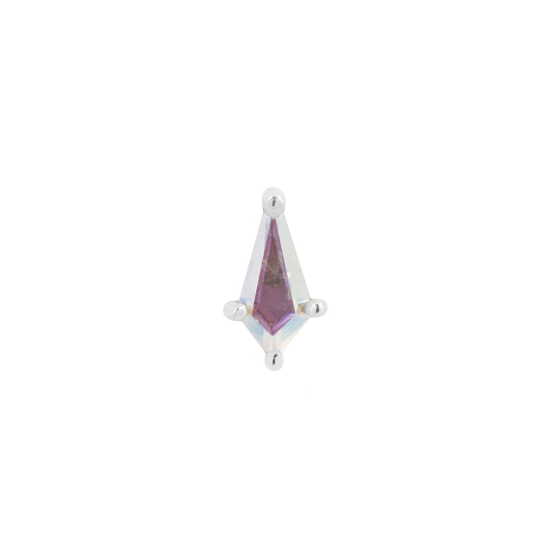 geometric cubic zirconia in white gold threadless end