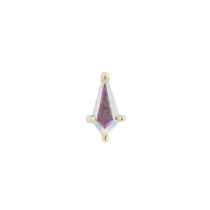 kite-shaped cubic zirconia in a mercury purple colour