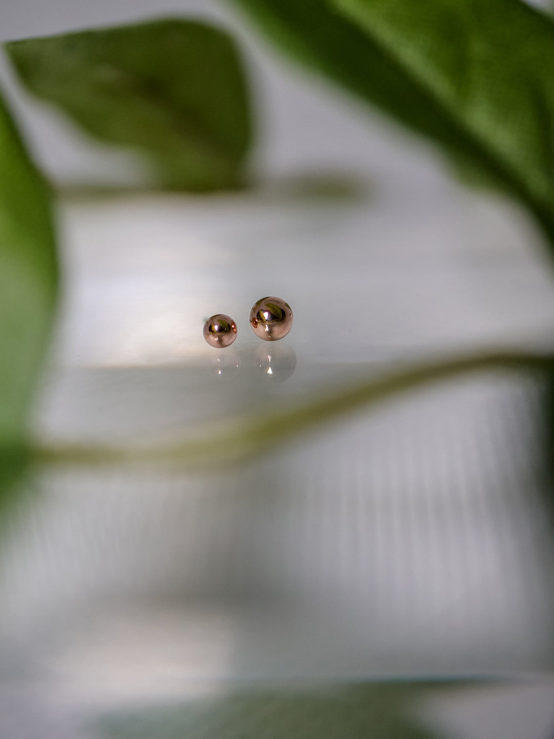 gorgeous rose gold single bead threadless ends