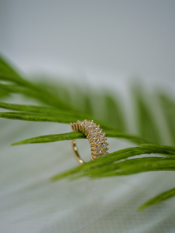 Brilliant CZ Clicker in Yellow Gold by Buddha Jewelry