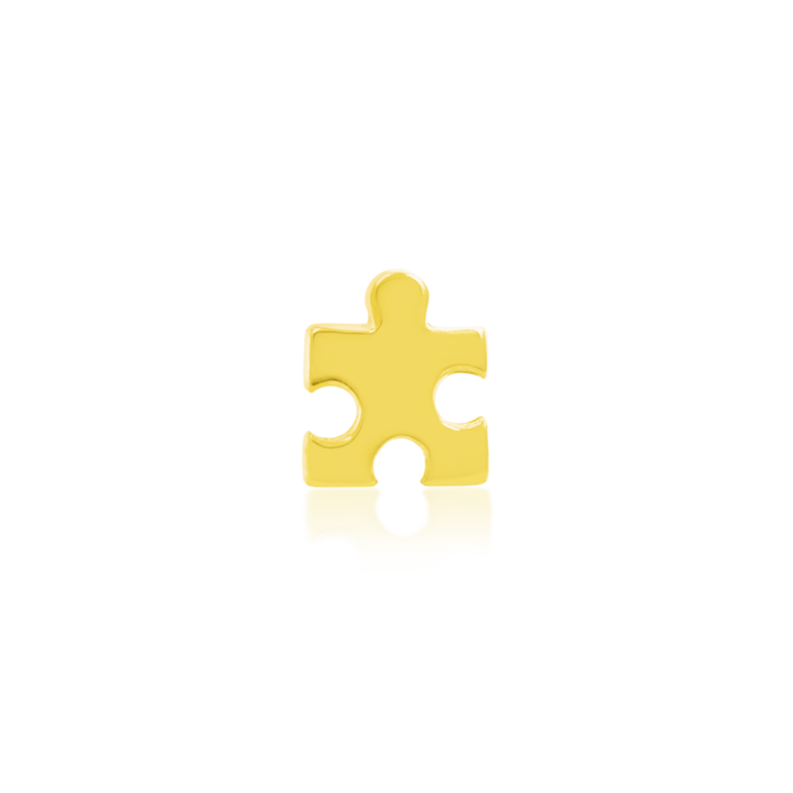 14 K Yellow Gold Puzzle Piece with threadless End by Junipurr