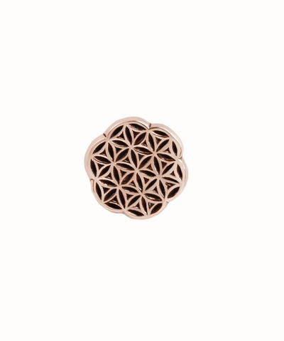 sacred geometry threadless end featuring flower of life design 