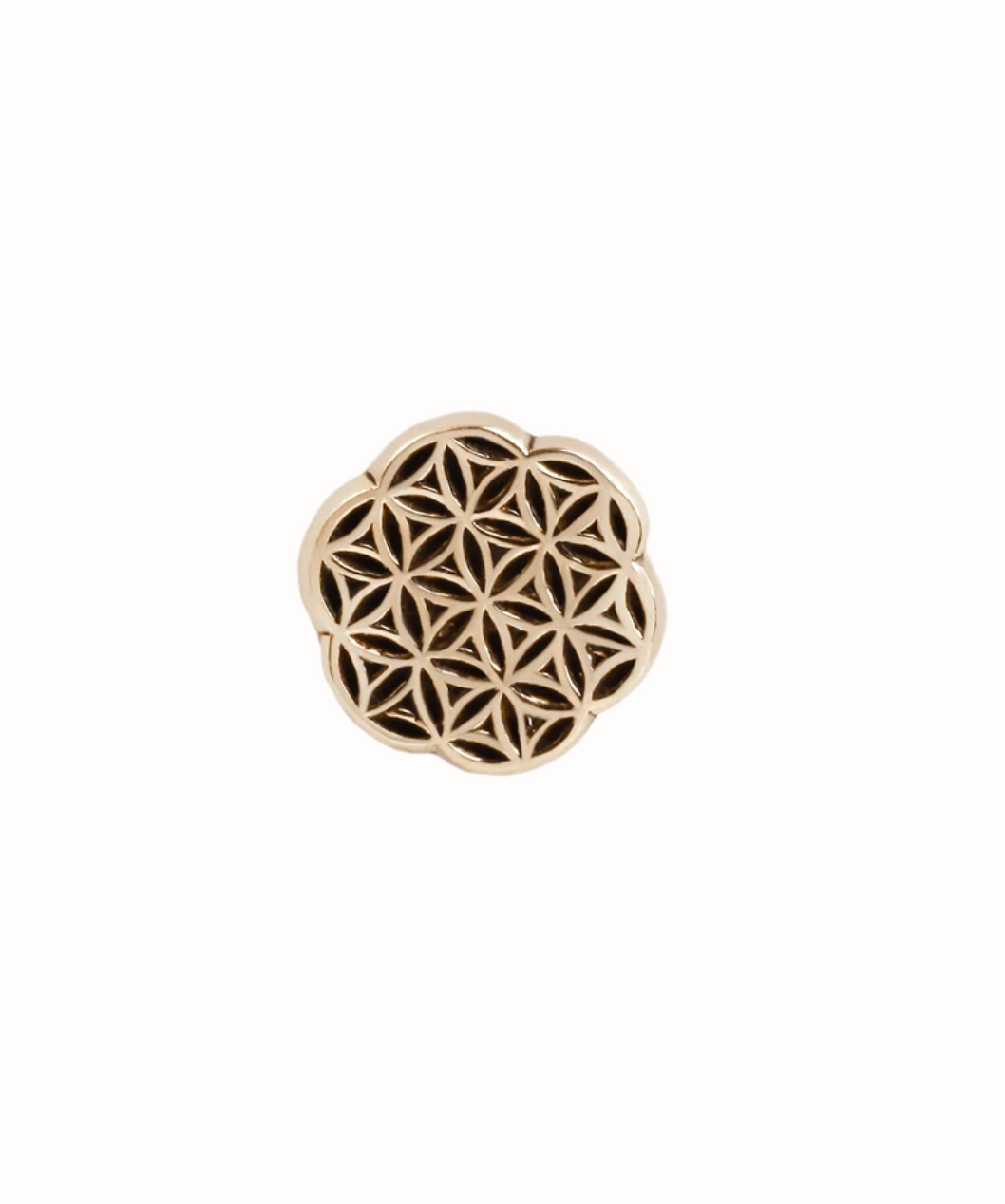 yellow gold sacred geometry threadless end maya jewelry 