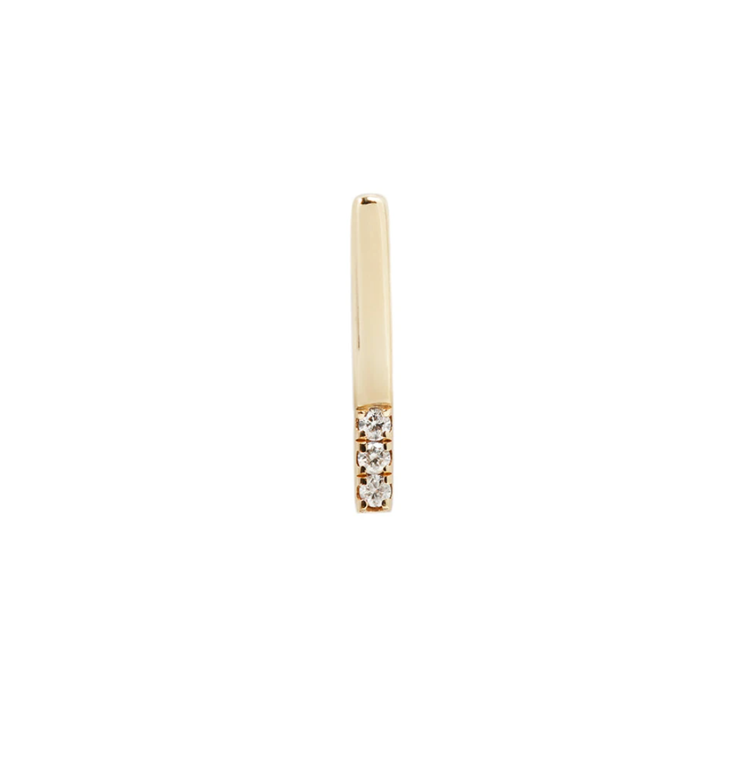 Love Line - 3 Diamond-cut Swarovski Gems in 14K yellow Gold for Earlobe, Helix, Flat with Threadless End by Buddha jJwelry
