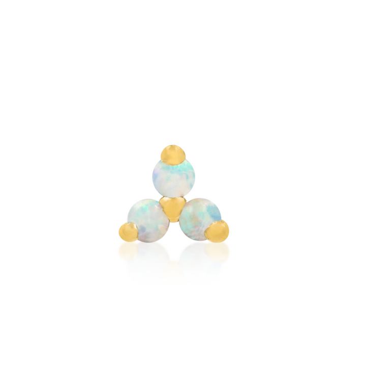 white opal gems and yellow gold non threaded jewlery