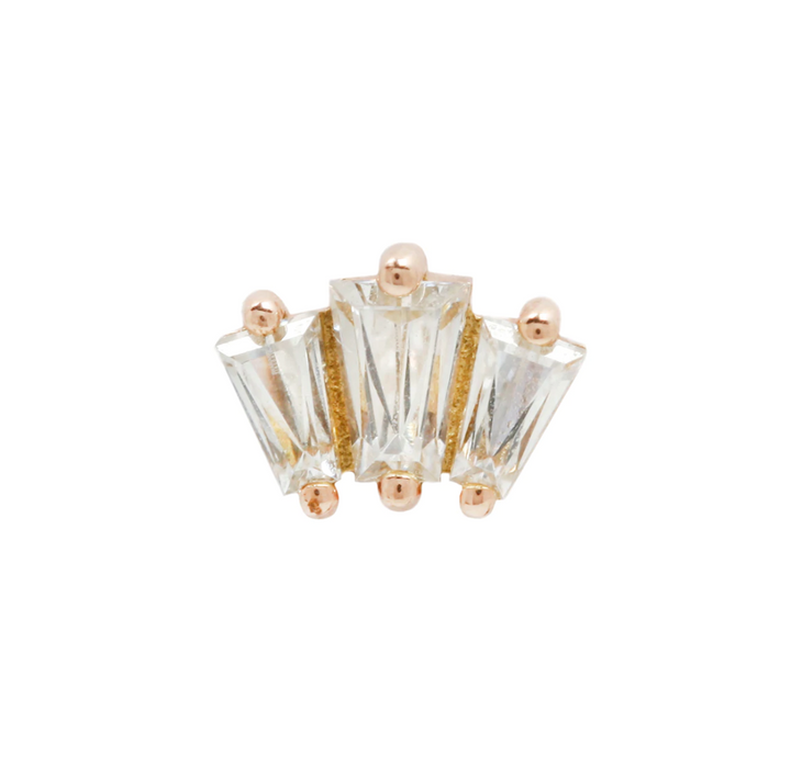 rose gold baguette cluster 