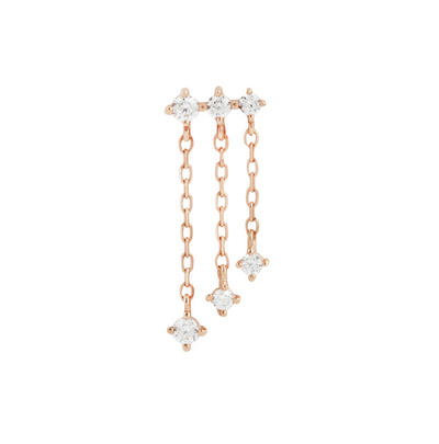 rose gold gems with chains and dangle charms