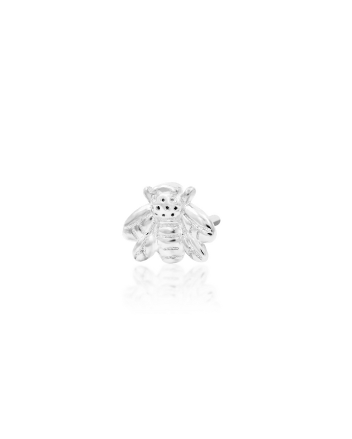 white gold mini bee body piercing