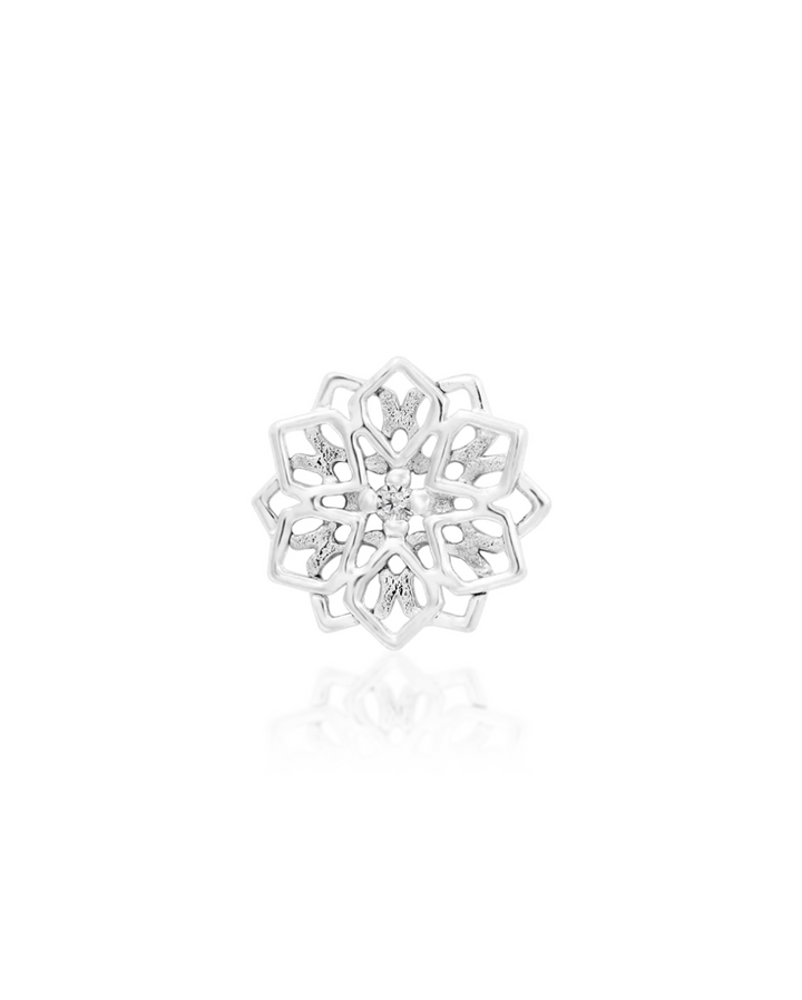 white gold geometric threadless body piercing