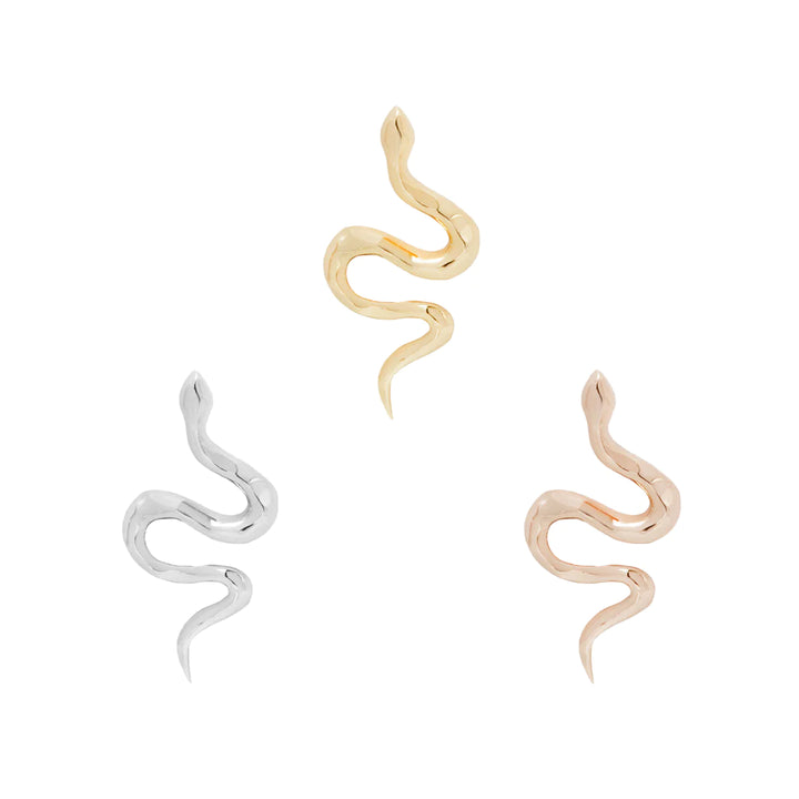 Serpent - Threadless End - Rose Gold Right/Left by Buddha Jewelry