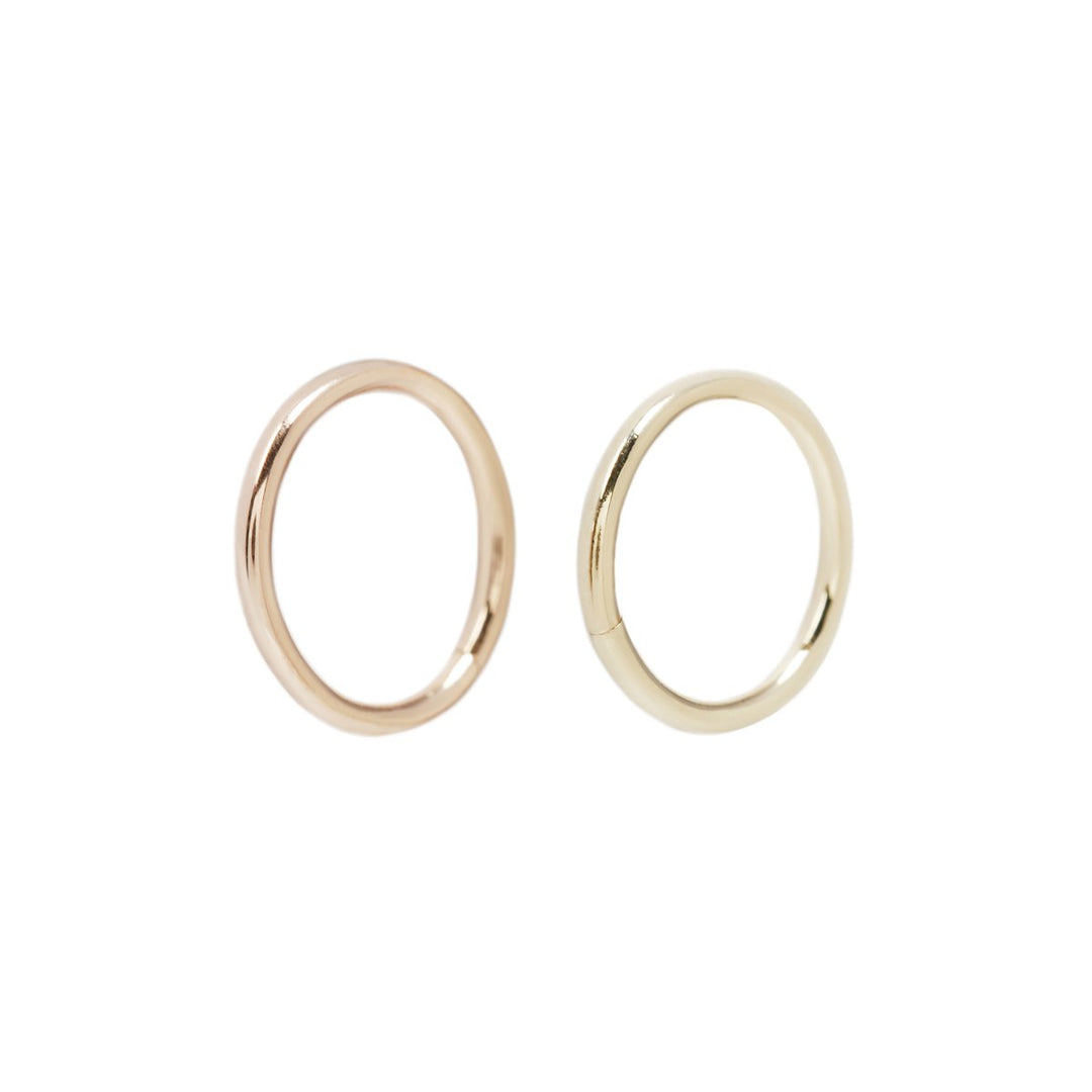 rose or yellow gold seam hoop 