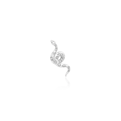 white gold serpent shaped threadless end 
