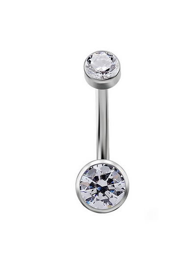 white clear threaded navel ends belly button