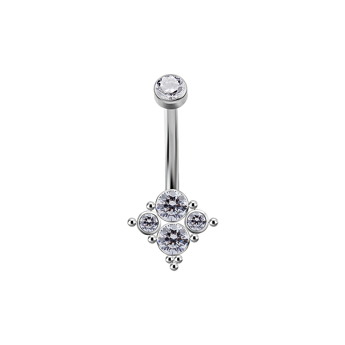 cubic zirconia cluster for belly button piercing