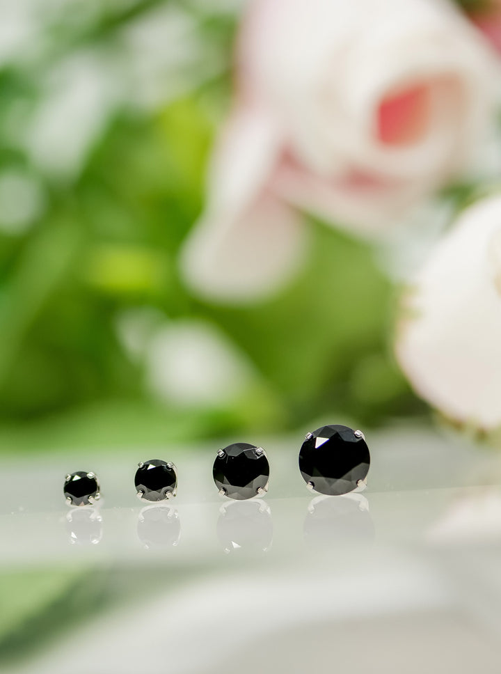 Black Swarovski gem  - threadless ends set