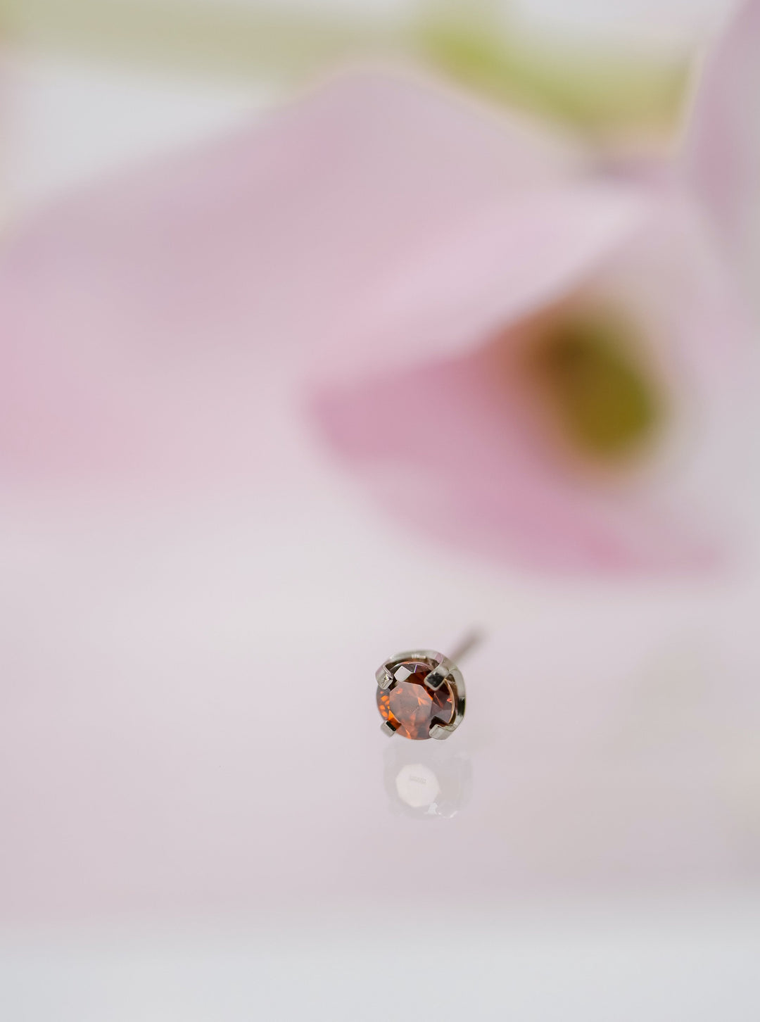 small red orange caramel stone for body piercing 