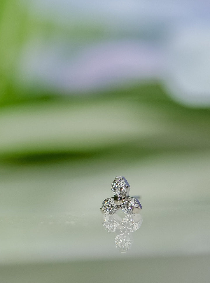 cubic zirconia threadless end titanium 