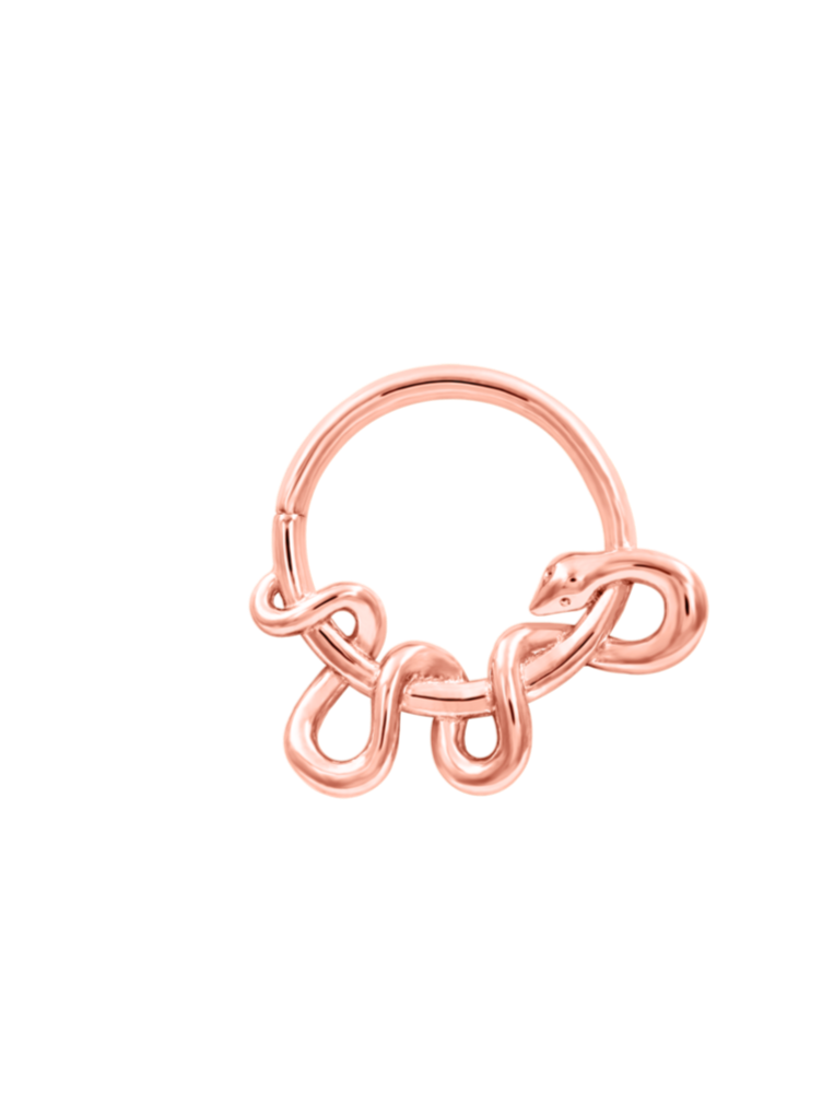 14K Rose Gold Kaa - seamless Snake ring - by Junipurr