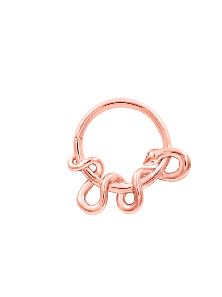 14K Rose Gold Kaa - seamless Snake ring - by Junipurr