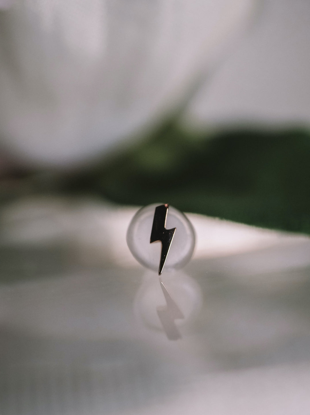small gold lightning bolt threadless body jewelry