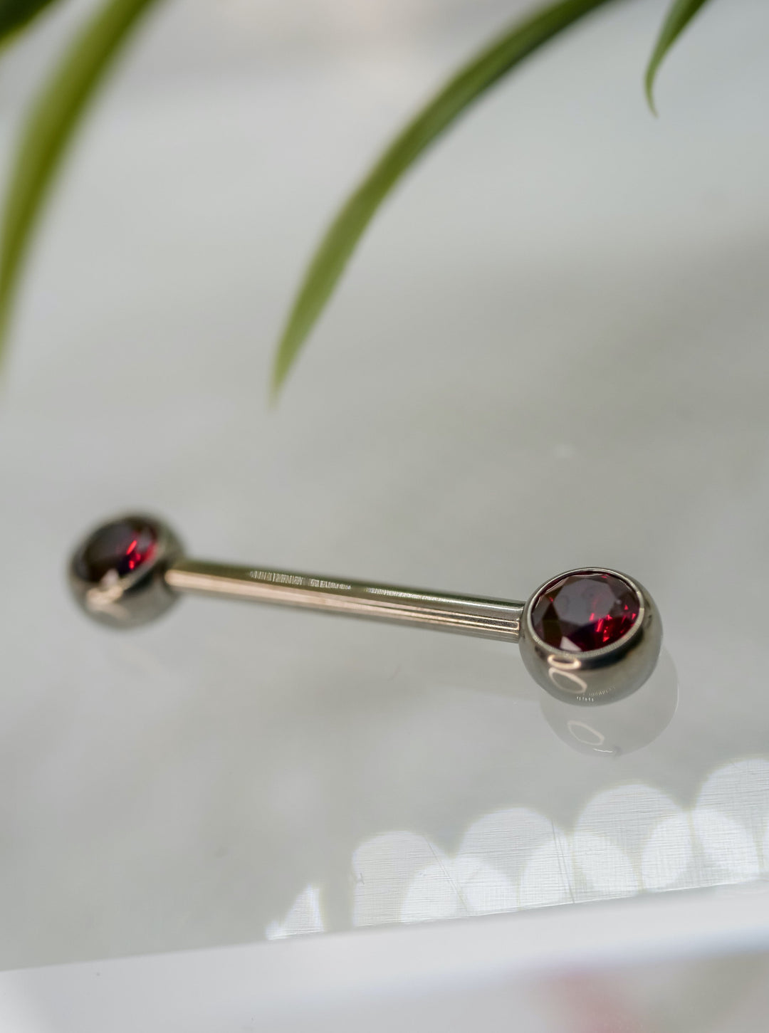 red ruby nipple threadless body piercing jewelry